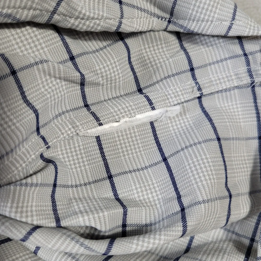 Polo Ralph Lauren Shirt Mens 3XB Gray Blue Plaid Performance Long Sleeve Stretch
